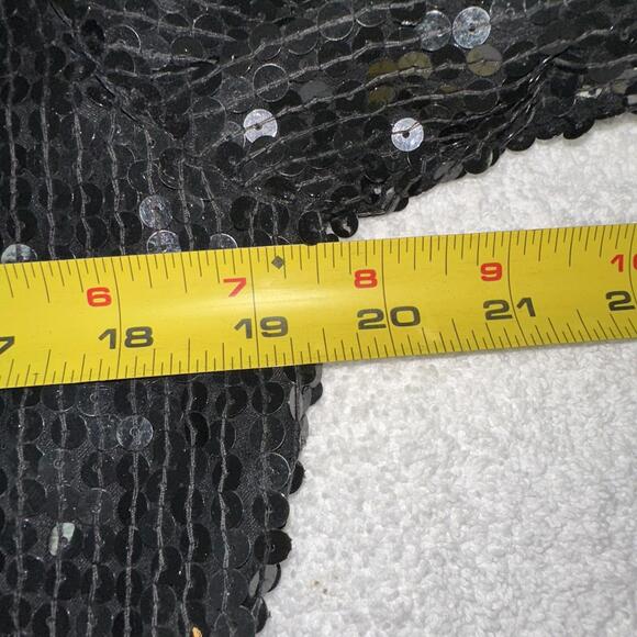 Vtg Stenay Black Multi Color Floral Silk Beaded Sequin Evening Blouse Top Size M - Picture 5 of 6